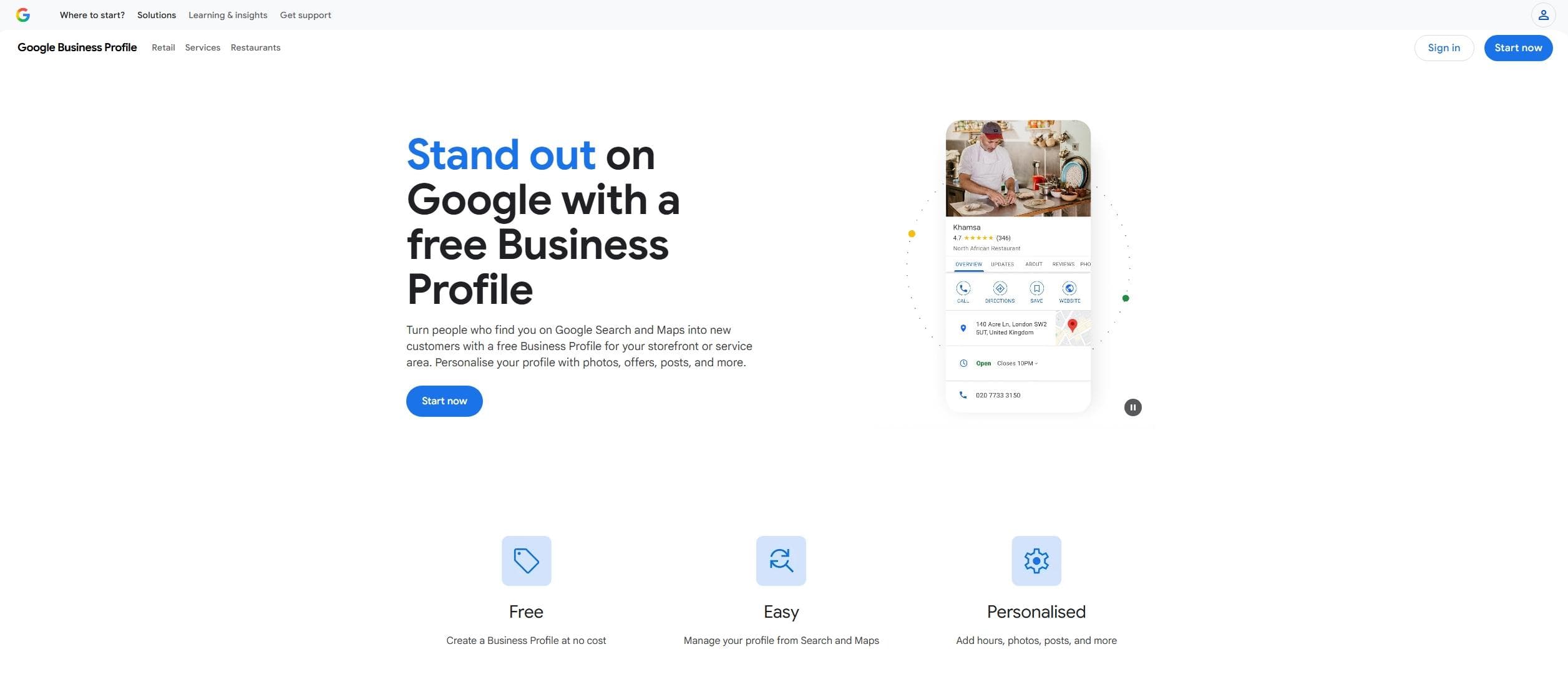 Navigate to Google Business Profile