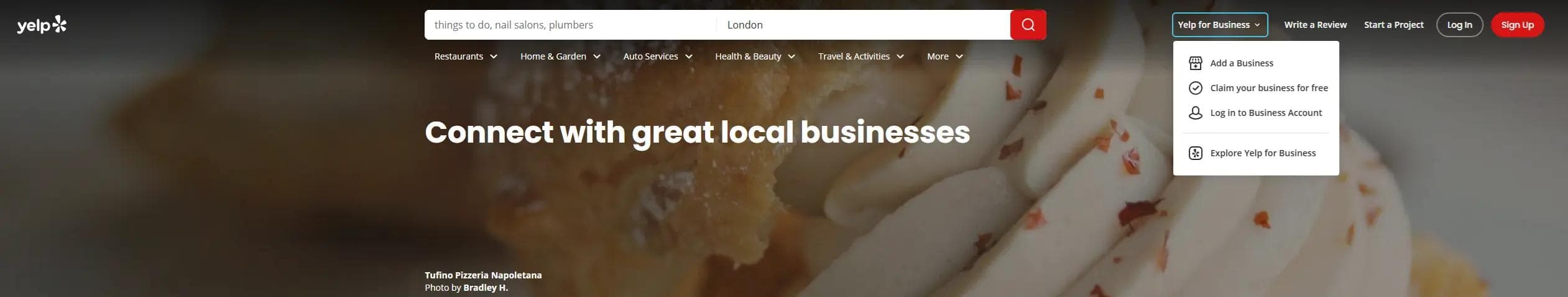 Navigate to Yelp for Business